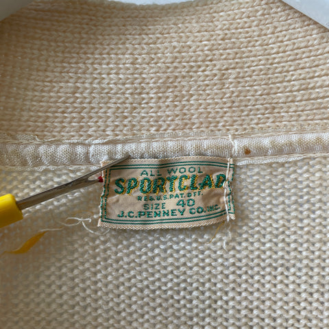 40’s Penney’s Sportclad Wool Varsity Cardigan - Small