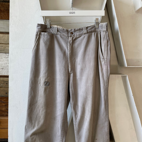 50’s Thrashed & Repaired Sail Cloth Trousers - 31” x 27”