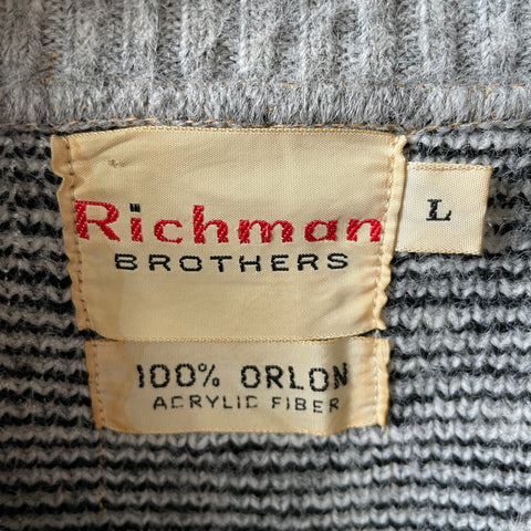 50’s Patterned Zip Sweater - Medium