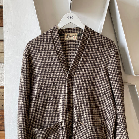 40’s Revere Houndstooth Wool Cardigan - Medium