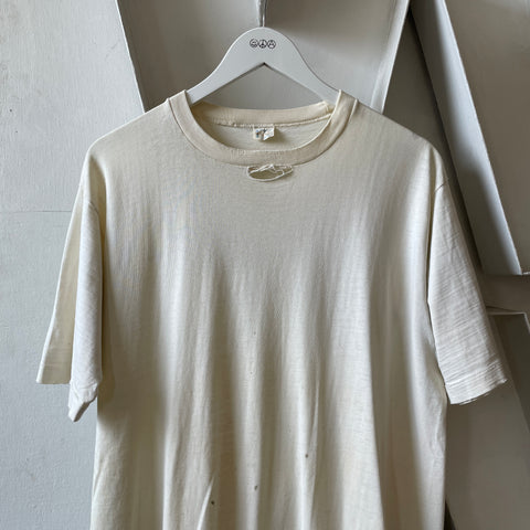 60’s Towncraft Thrashed White Tee - Large