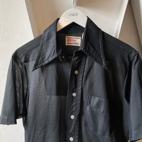 60’s Sheer Black Shirt - Medium