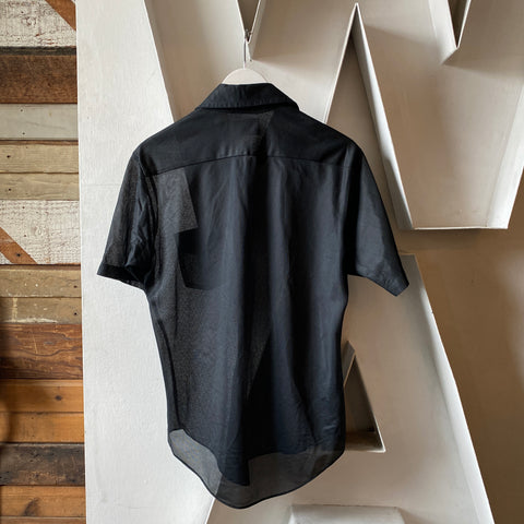 60’s Sheer Black Shirt - Medium