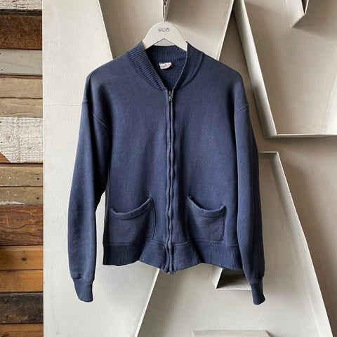 60’s Zip-Up Sweatshirt Cardigan - Medium
