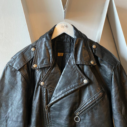 70’s Leather Biker Jacket - XL