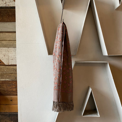 40’s Patterned Rayon Scarf - OS