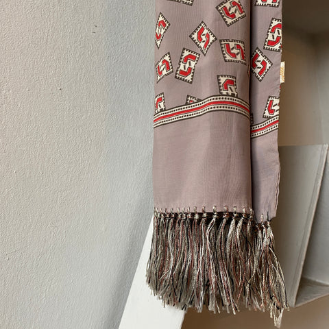 40’s Patterned Rayon Scarf - OS