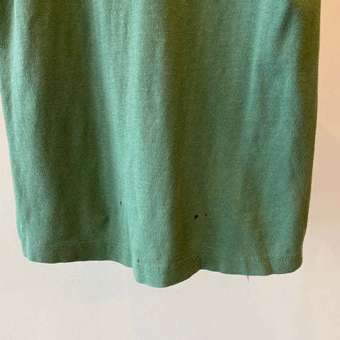 50's/60's Vintage Green Blank Tee - Small/Medium