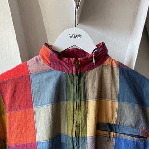 60's Color Block Zip Up - Medium
