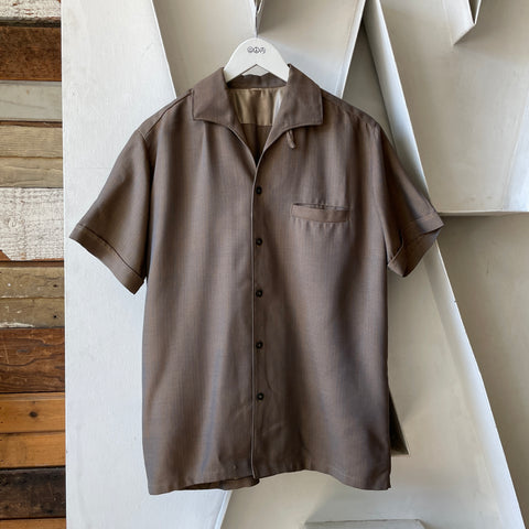 60’s Herringbone Gabardine Loop Collar - Medium