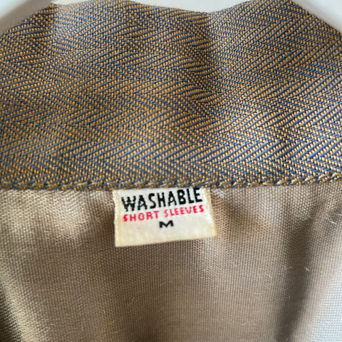 60’s Herringbone Gabardine Loop Collar - Medium