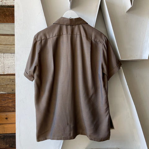60’s Herringbone Gabardine Loop Collar - Medium