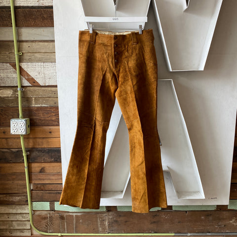 70's Suede Leather Flares - 34” x 34”