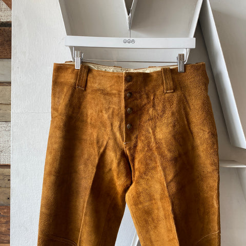 70's Suede Leather Flares - 34” x 34”