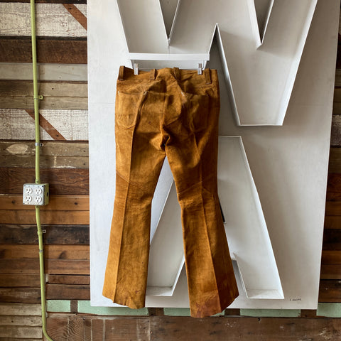 70's Suede Leather Flares - 34” x 34”