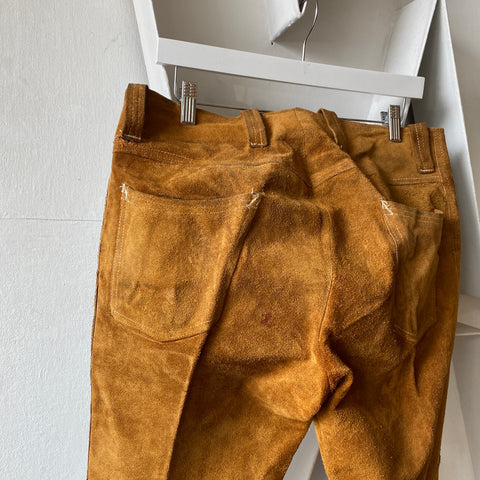 70's Suede Leather Flares - 34” x 34”