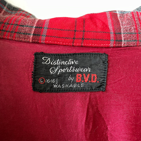 60’s BVD Plaid Loop Collar - Medium