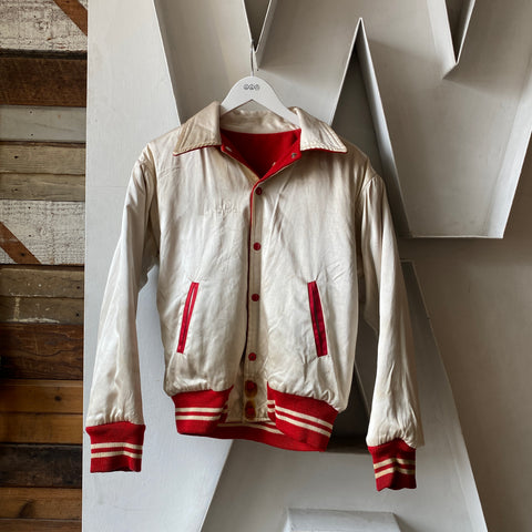60's Reversible Satin Varsity Jacket - Large