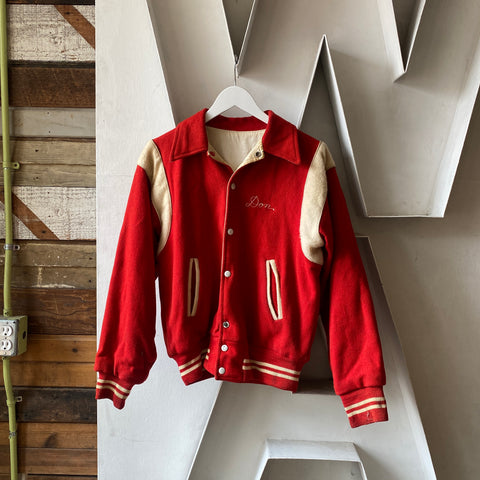 60's Reversible Satin Varsity Jacket - Large