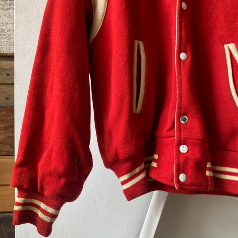 60's Reversible Satin Varsity Jacket - Large