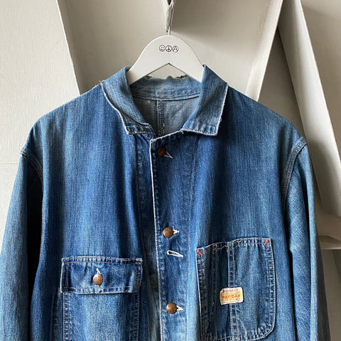 60's Penney's Pay-Day Denim Chore Coat - Large