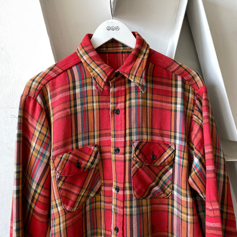 60’s Thrashed Heavy Cotton Flannel - Large