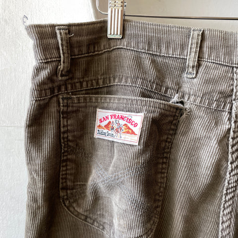 70’s Thrashed Grey Cords - 35” x 29”