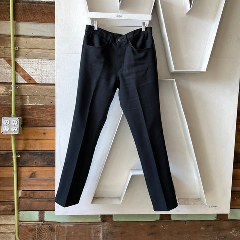 70’s Levi’s Black Poly Trousers - 30” x 29”