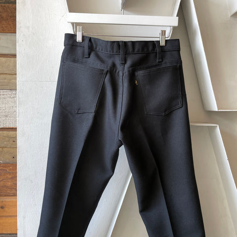 70’s Levi’s Black Poly Trousers - 30” x 29”