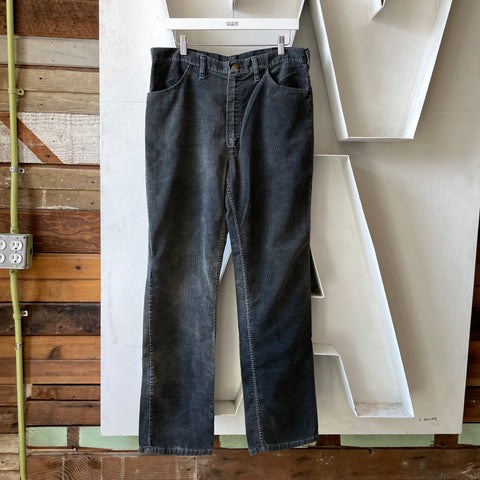 70’s Rustler Grey Straight Leg Cords - 33.5” x 31”
