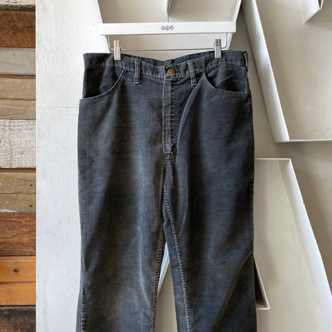 70’s Rustler Grey Straight Leg Cords - 33.5” x 31”