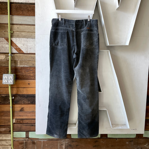 70’s Rustler Grey Straight Leg Cords - 33.5” x 31”