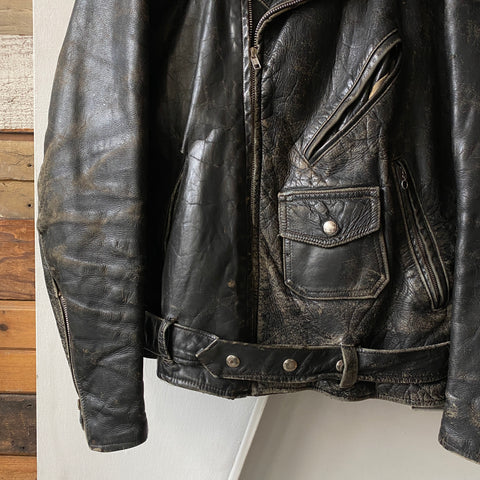 70’s Leather Moto Jacket - Large