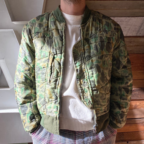 60's Custom Military Bomber Jacket - Large