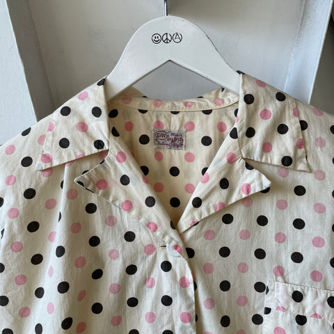 50’s Polka Dot Pajama Shirt - Small