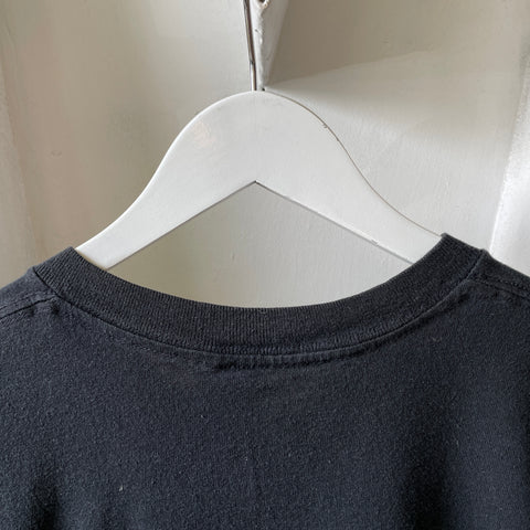 80’s Black Blank Pocket Tee - Large