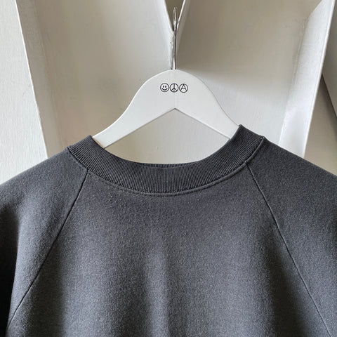 80’s Black Faded Crewneck - Large