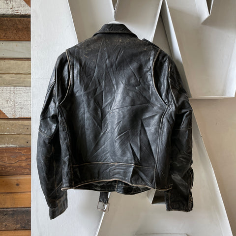70’s Leather Biker Jacket - Medium