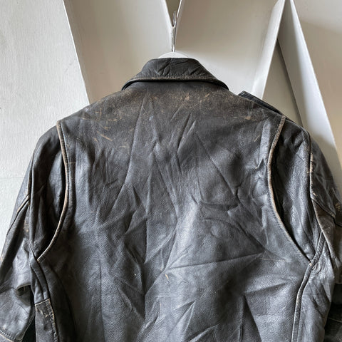 70’s Leather Biker Jacket - Medium