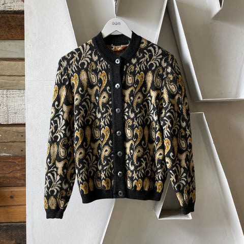 60’s Paisley Wool Cardigan - Small