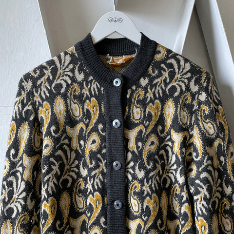 60’s Paisley Wool Cardigan - Small