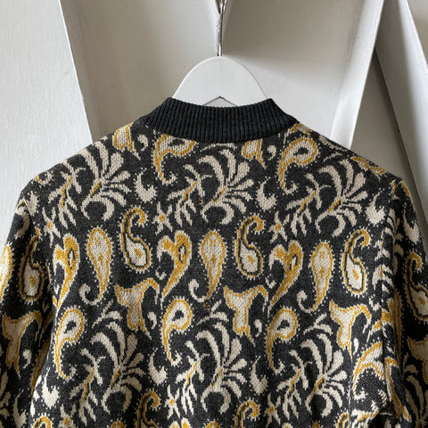 60’s Paisley Wool Cardigan - Small