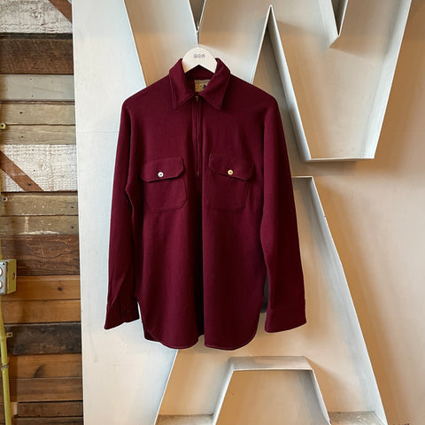 40’s Wool Quarter Zip Shirt - Large