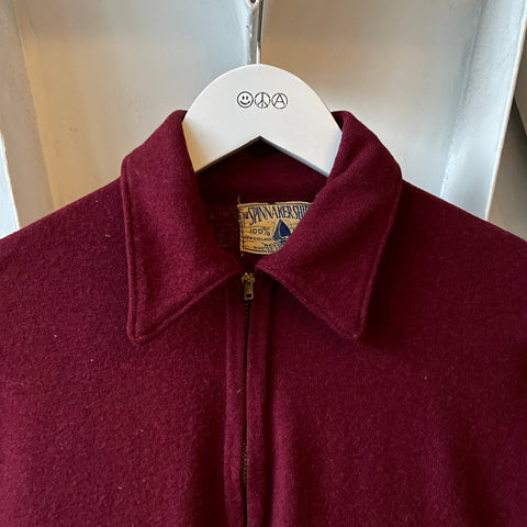 40’s Wool Quarter Zip Shirt - Large