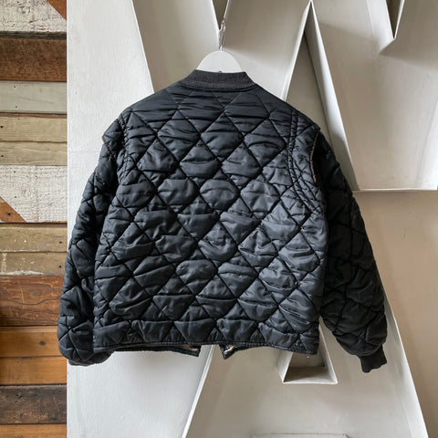60’s Black Quilted Liner Jacket - Medium