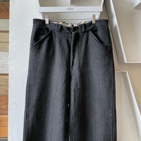 40’s Striped Wool Trousers - 34” x 27”