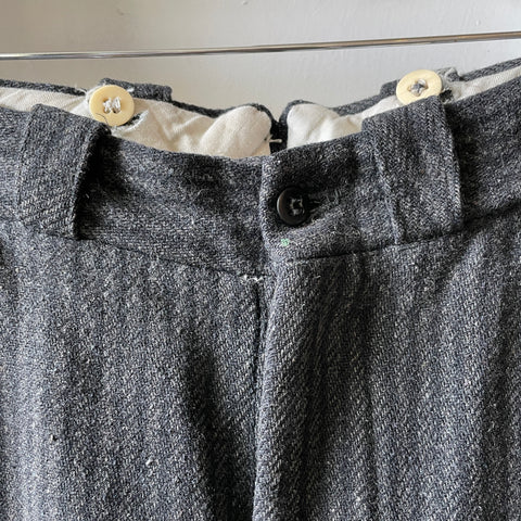 40’s Striped Wool Trousers - 34” x 27”