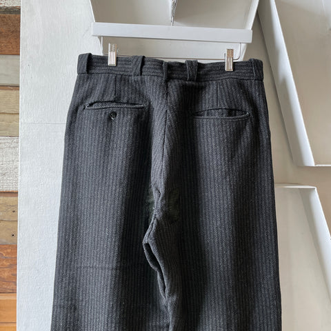 40’s Striped Wool Trousers - 34” x 27”
