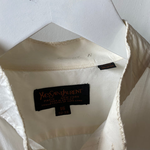 80's YSL Mandarin Collar Shirt - Large