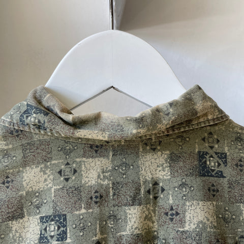 70’s Patterned Button-Up - Medium